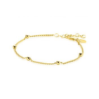 ZINZI zilveren gourmet schakelarmband met vijf glanzende bolletjes (3mm breed) verguld ZIA2714G - 621222 ZINZI zilveren gourmet schakelarmband met vijf glanzende bolletjes (3mm breed) verguld ZIA2714G - 621222
