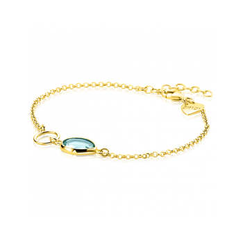 ZINZI zilveren armband turquoise peer en rondje verguld ZIA2716G - 620589