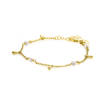 ZINZI zilveren armband met witte zoetwaterparels en druppeltjes verguld ZIA2753 - 620967 ZINZI zilveren armband met witte zoetwaterparels en druppeltjes verguld ZIA2753 - 620967