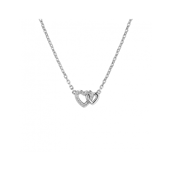 ZINZI zilveren ketting 42ƒ?"45cm met verbonden hartjes, witte zirkonia's ZIC2493 - 620558