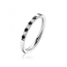 ZINZI zilveren aanschuifring 2mm breed in chatonzettingen bezet met witte en zwarte zirkonia's ZIR2559Z - 621459