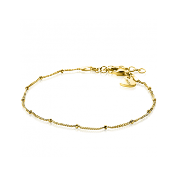 ZINZI zilveren 14K geel verguld gourmet armbandje met bolletjes 17-20cm ZIA2181G - 620551