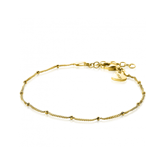 ZINZI zilveren 14K geel verguld gourmet armbandje met bolletjes 17-20cm ZIA2181G - 620551