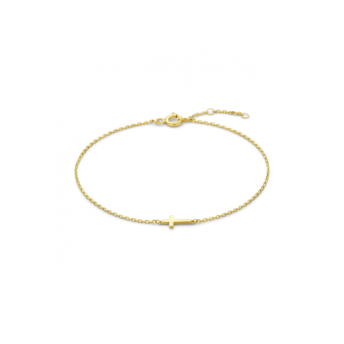14krt gouden armband kruis 16,5 - 17,5 - 18,5 cm - 621319
