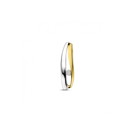 14krt bicolor gouden hanger lab grown diamant 0.04crt F VS 18 mm - 621285 14krt bicolor gouden hanger lab grown diamant 0.04crt F VS 18 mm - 621285