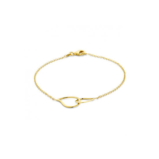 14krt gouden armband met 2 druppels inelkaar 19 cm - 620936 14krt gouden armband met 2 druppels inelkaar 19 cm - 620936
