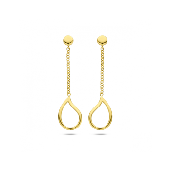 14krt gouden oorhangers druppel 40 mm - 620932