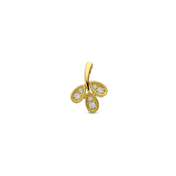 14krt gouden hanger met diamant 0.09crt H SI - 620935