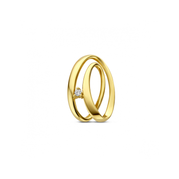 14krt gouden hanger met diamant 1-0.03crt H SI - 621386