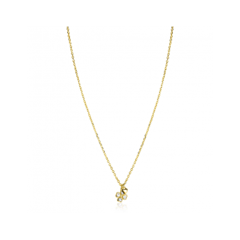 ZINZI zilveren ketting 45cm met klavertje vier en hartje hanger verguld ZIC2783Y - 620970 ZINZI zilveren ketting 45cm met klavertje vier en hartje hanger verguld ZIC2783Y - 620970