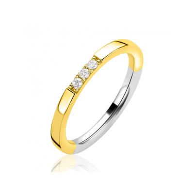 ZINZI zilveren aanschuifring bezet met drie witte zirconia's ZIR2130Y - 621575
