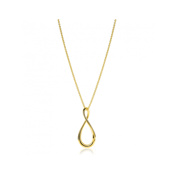 ZINZI goldplated zilveren ketting 60cm met grote gestileerde Infinity-hanger 52mm ZIC2675G - 620887 ZINZI goldplated zilveren ketting 60cm met grote gestileerde Infinity-hanger 52mm ZIC2675G - 620887