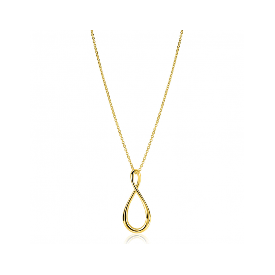 ZINZI goldplated zilveren ketting 60cm met grote gestileerde Infinity-hanger 52mm ZIC2675G - 620887 ZINZI goldplated zilveren ketting 60cm met grote gestileerde Infinity-hanger 52mm ZIC2675G - 620887