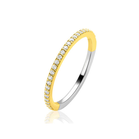 ZINZI zilveren aanschuifring met zirkonia verguld ZIR2794Y - 620816