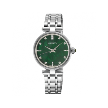 Seiko Dames Staal MOP Green met diamant in de wijzerplaat HGH006P1 - 621579 Seiko Dames Staal MOP Green met diamant in de wijzerplaat HGH006P1 - 621579