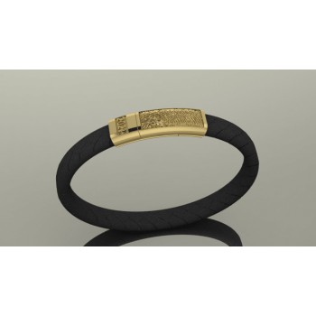 Touche by Bas Verdonk leren armband met gouden sluiting met vingerafdruk - 617303